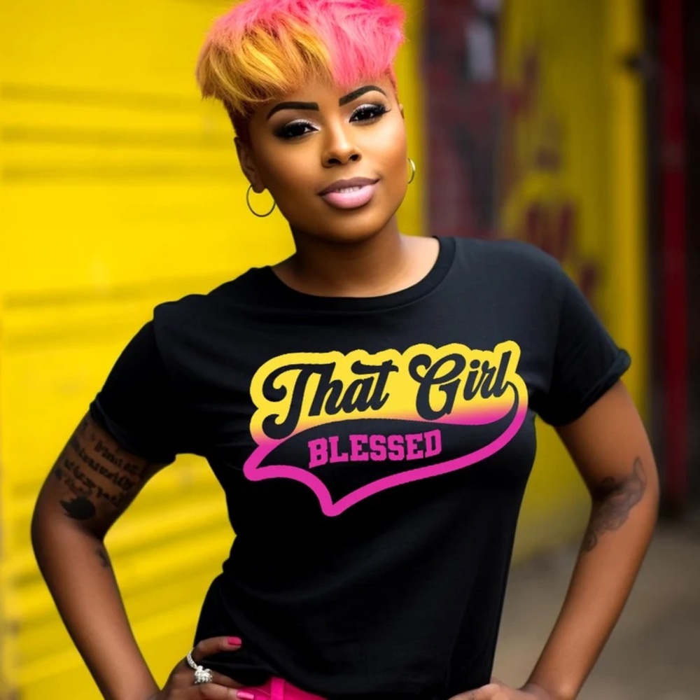 Black 'That Girl Blessed' Graphic Tee
